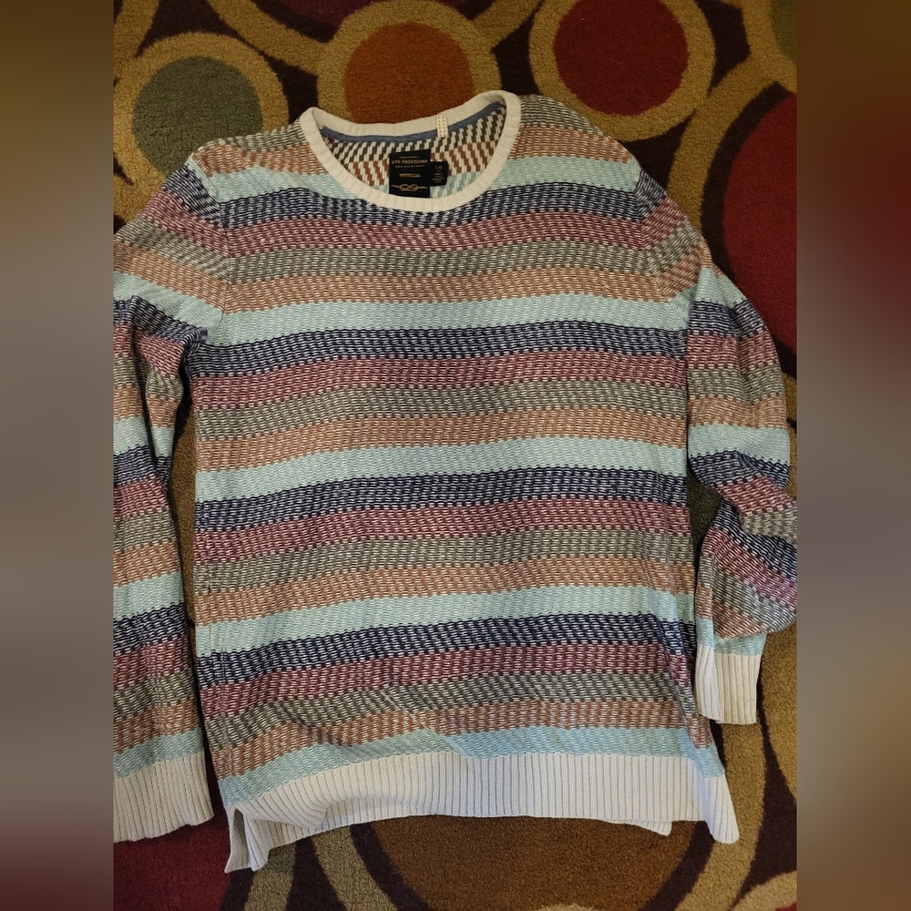Cotton Striped Sweater Large